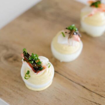 Lobster Deviled Eggs - Shula's Steak House Naples